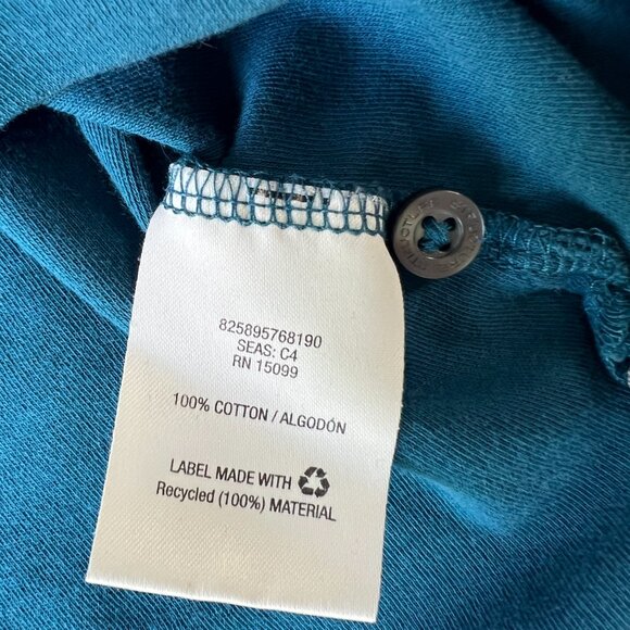 Structure Teal Stretch Cotton Men’s Polo Shirt – Size Large w/ Extra Button - Picture 5 of 14